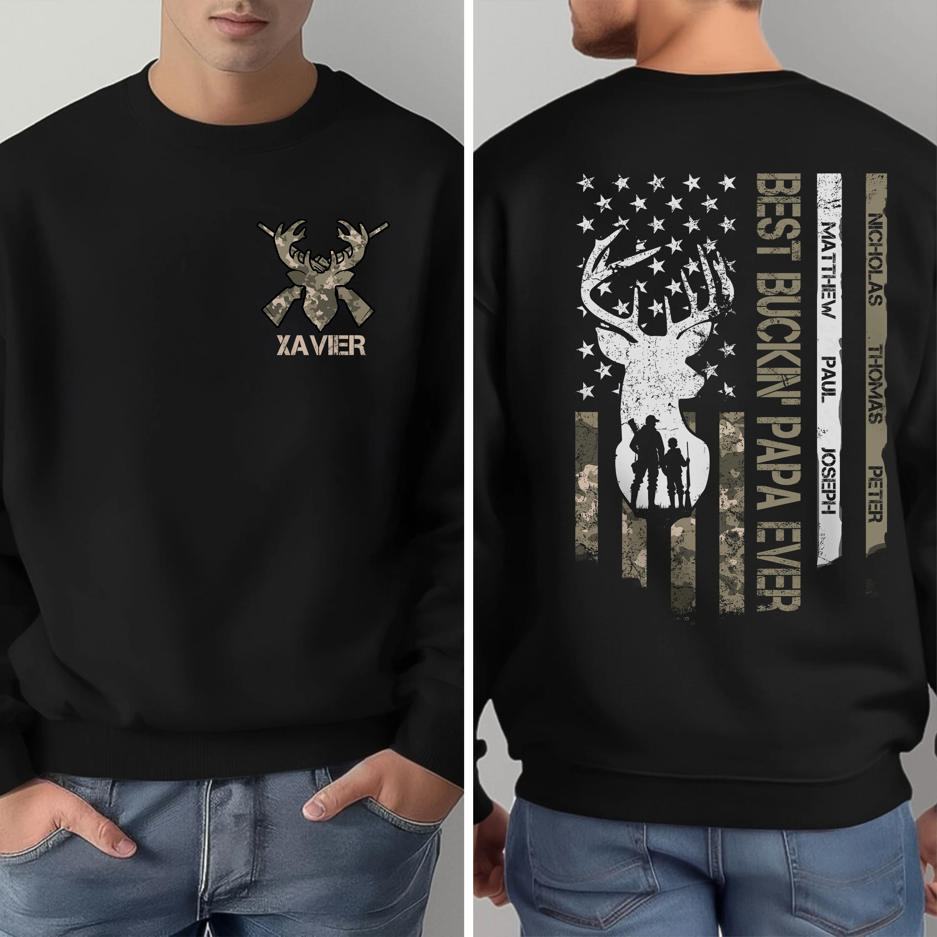 Custom Name Best Buckin' Dad Ever Personalized Dark Shirt Gift For Hunting Lovers CH07 895790 - Image 3