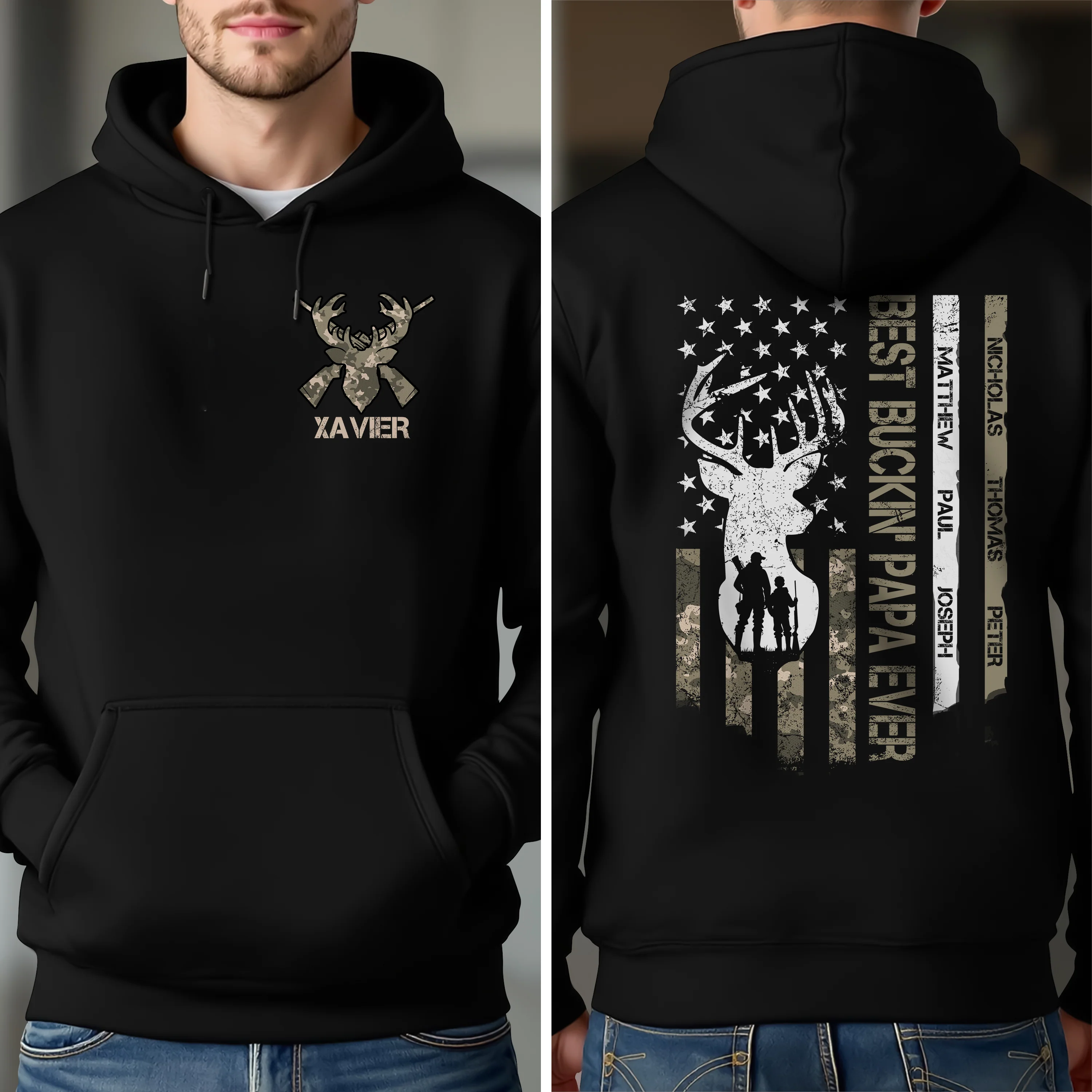 Custom Name Best Buckin' Dad Ever Personalized Dark Shirt Gift For Hunting Lovers CH07 895790 - Image 4