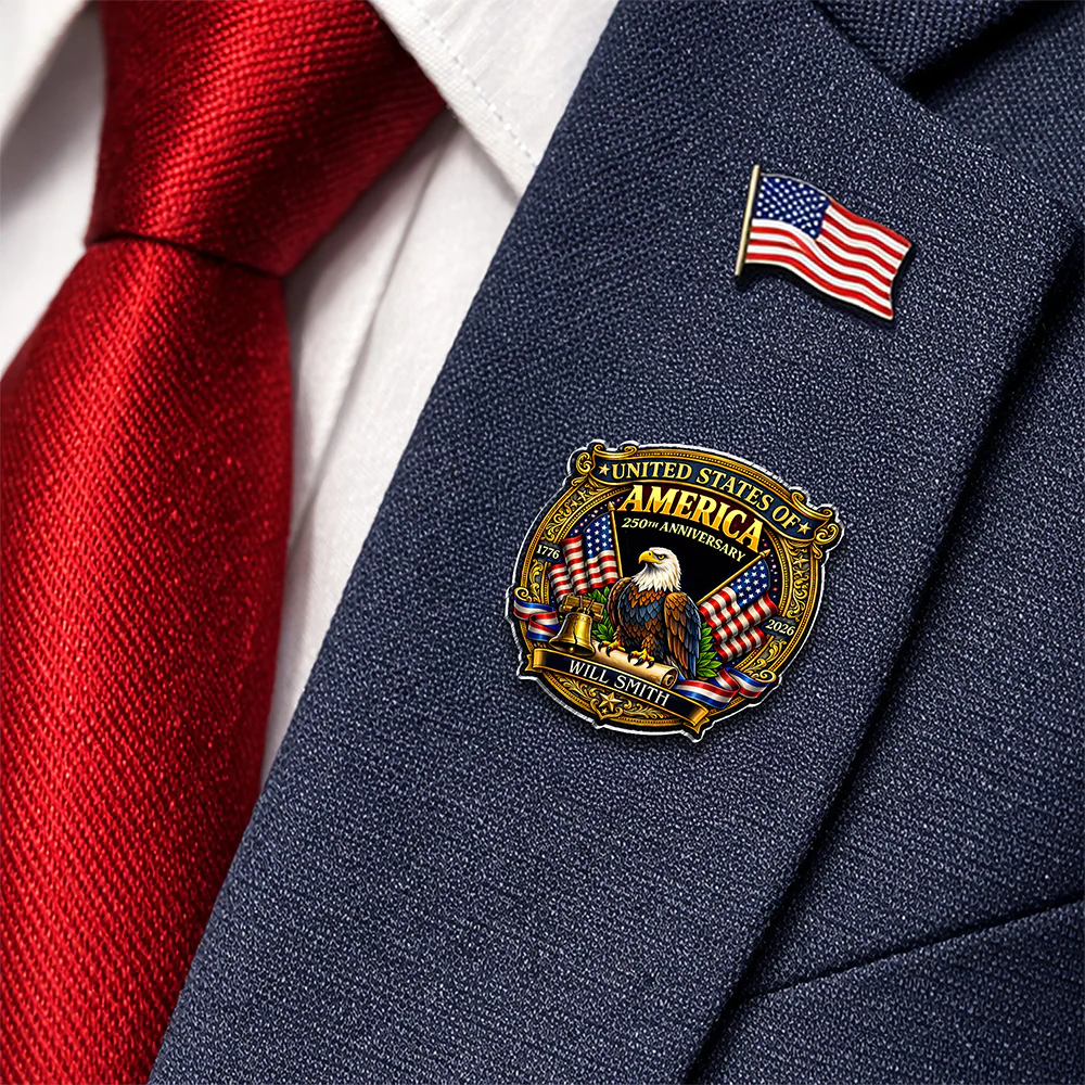 Custom Name Celebrate USA 250th Anniversary Acrylic Pin CH07 911056
