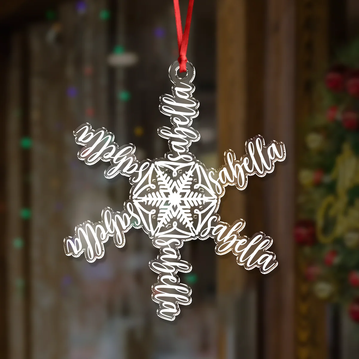 Custom Name Snowflake Acrylic Ornament Christmas Gift For Family CH07 899040 - Image 2