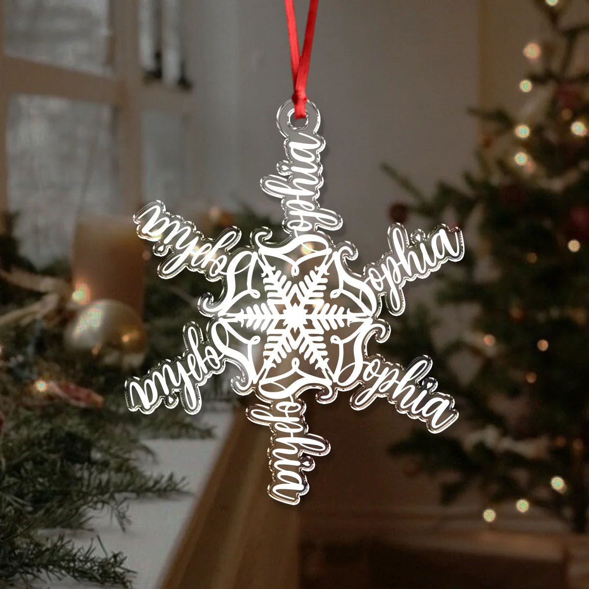 Custom Name Snowflake Acrylic Ornament Christmas Gift For Family CH07 899040 - Image 3