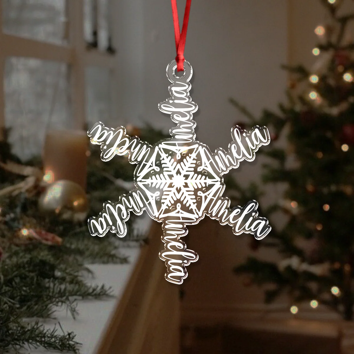 Custom Name Snowflake Acrylic Ornament Christmas Gift For Family CH07 899040 - Image 4