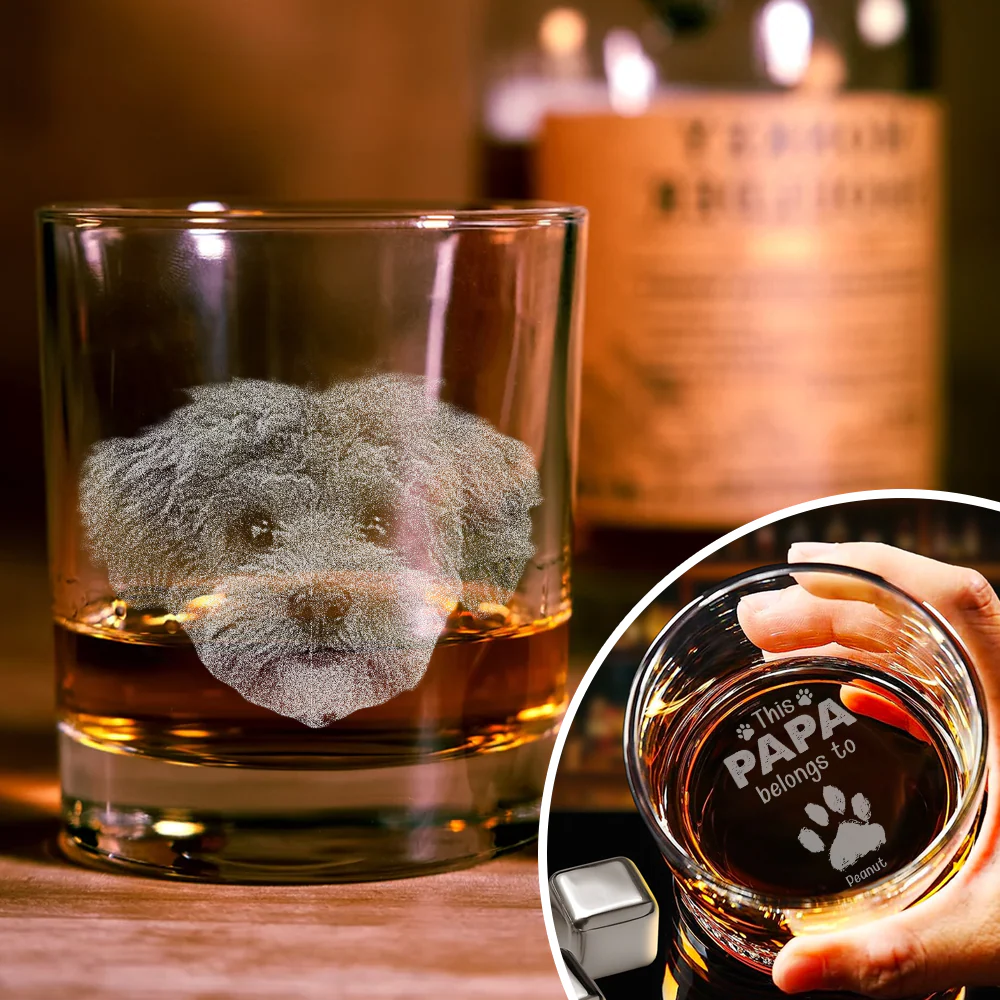 Custom Pet Photo This Papa Belong To Dog Engraved Whiskey Glass CH07 895736 - Image 6