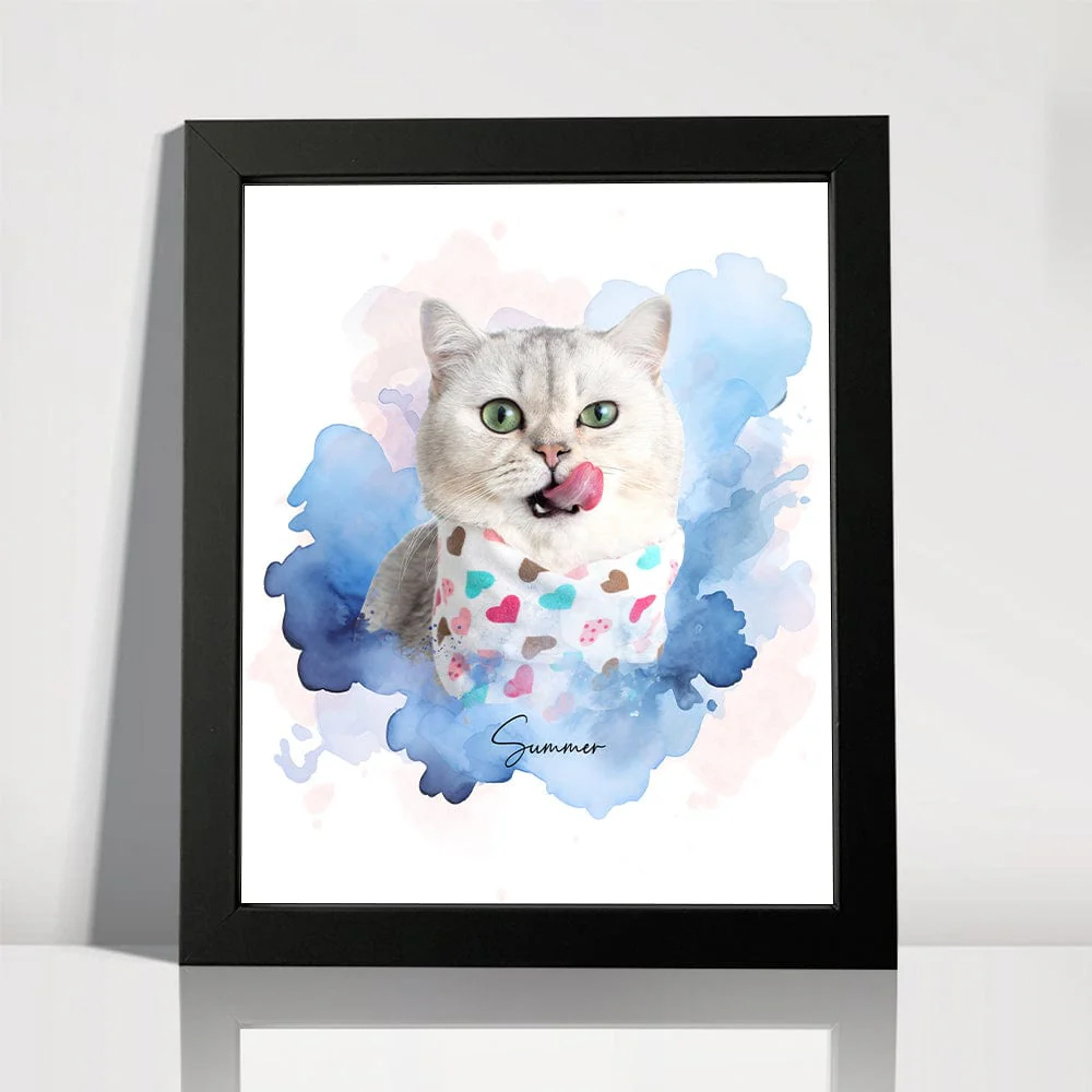 Custom Pet Photo Watercolor Background Poster Canvas Picture Frame Personalized Gift For Dog Lovers Cat Lovers CH07 895192 - Image 10