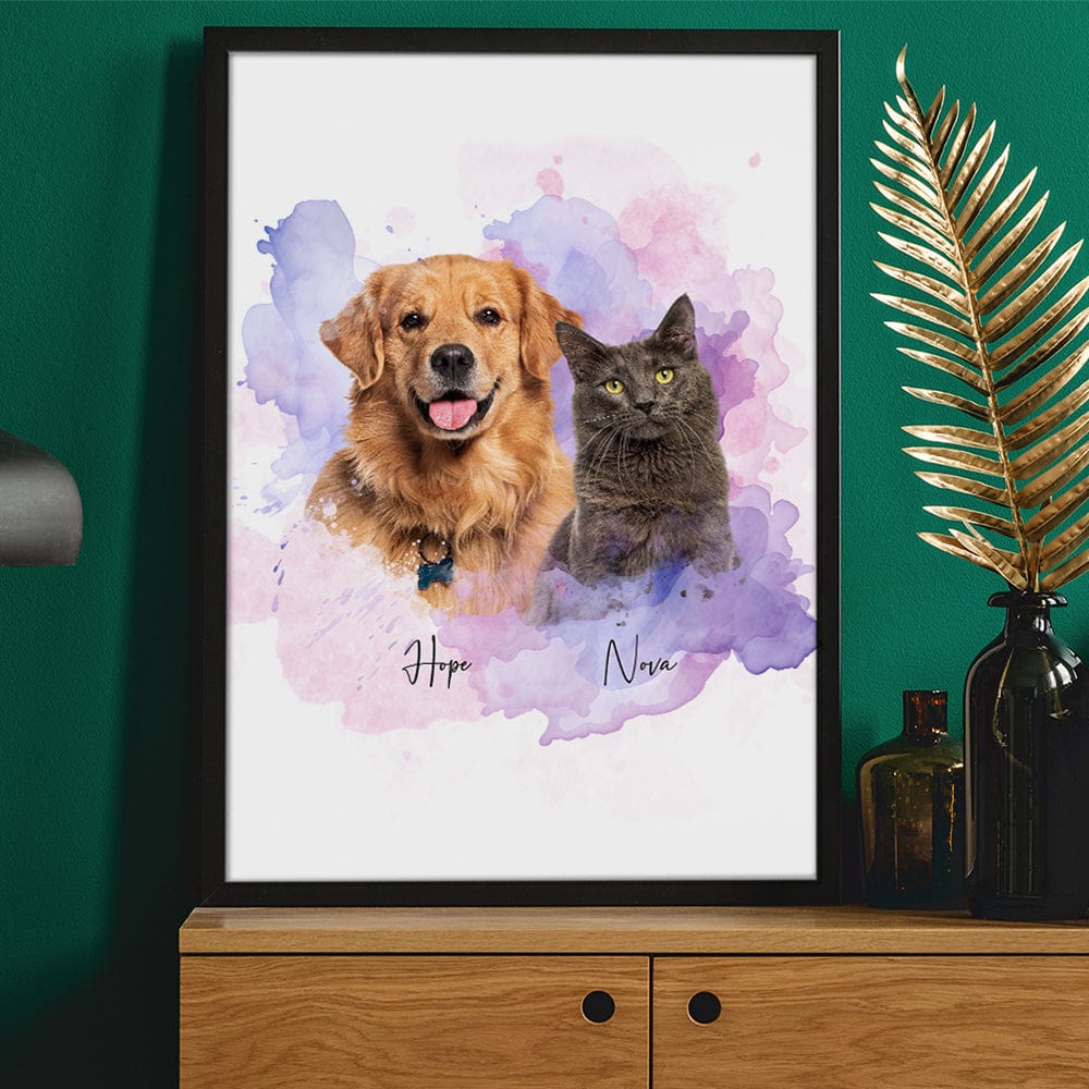 Custom Pet Photo Watercolor Background Poster Canvas Picture Frame Personalized Gift For Dog Lovers Cat Lovers CH07 895192 - Image 13