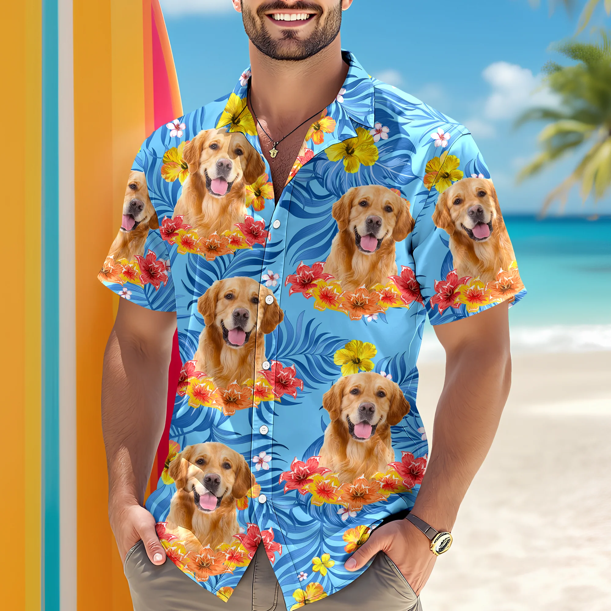 Custom Photo Aloha Dog Cat - Personalized Hawaiian Shirt Summer Gift CH07 896122 - Image 3