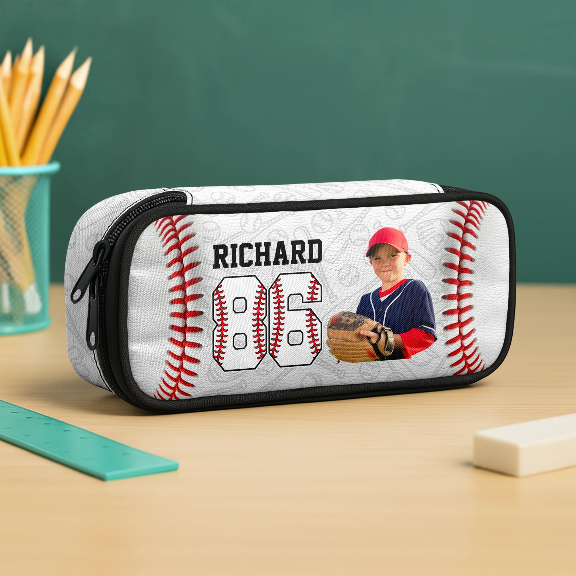 Custom Photo Baseball Lovers Pencil Case Personalized Back To School Gift CH07 896260