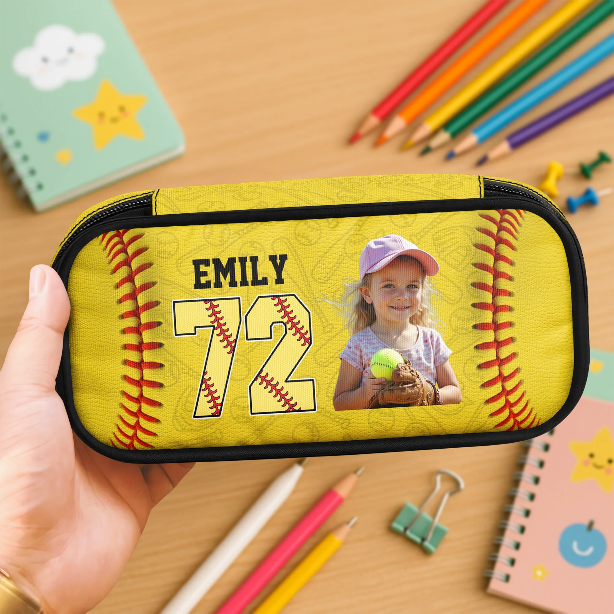 Custom Photo Baseball Lovers Pencil Case Personalized Back To School Gift CH07 896260 - Image 3