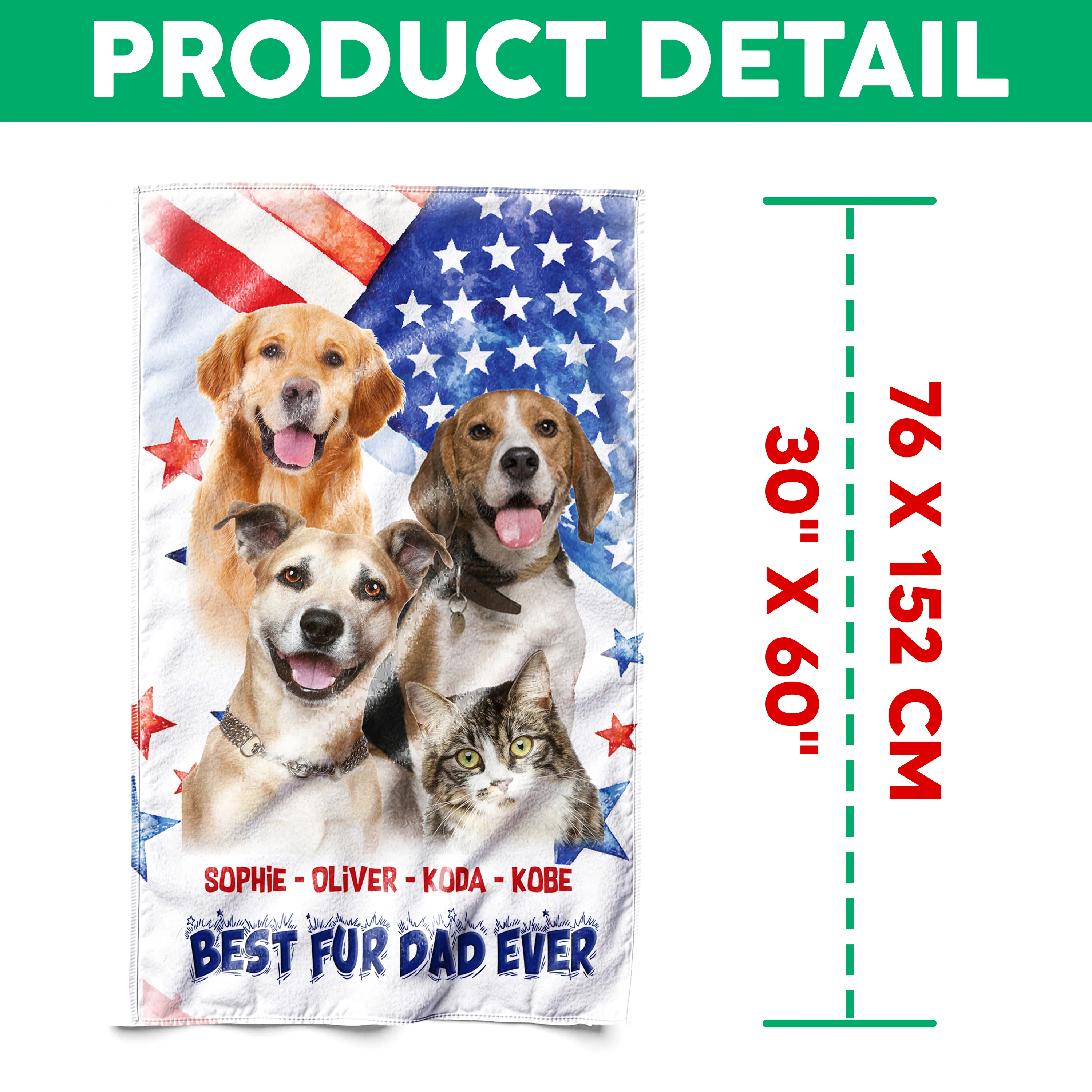 Custom Photo Best Dog Dad Mom Ever Beach Towel Summer Gift For Dog Lovers Cat Lovers CH07 895798 - Image 6