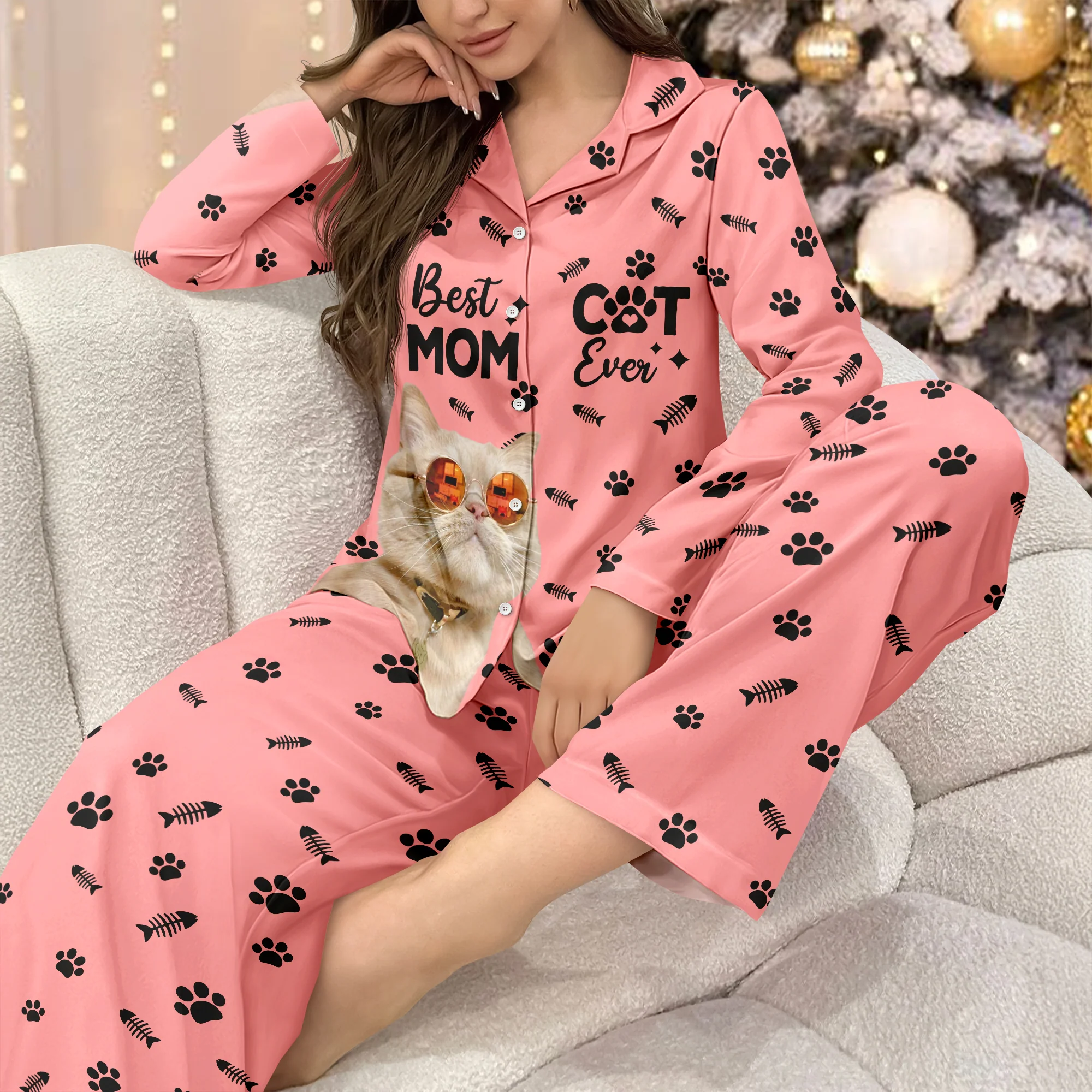 Custom Photo Best Dog Dad Mom Ever Pajamas For Pet Lovers CH07 899118 - Image 2