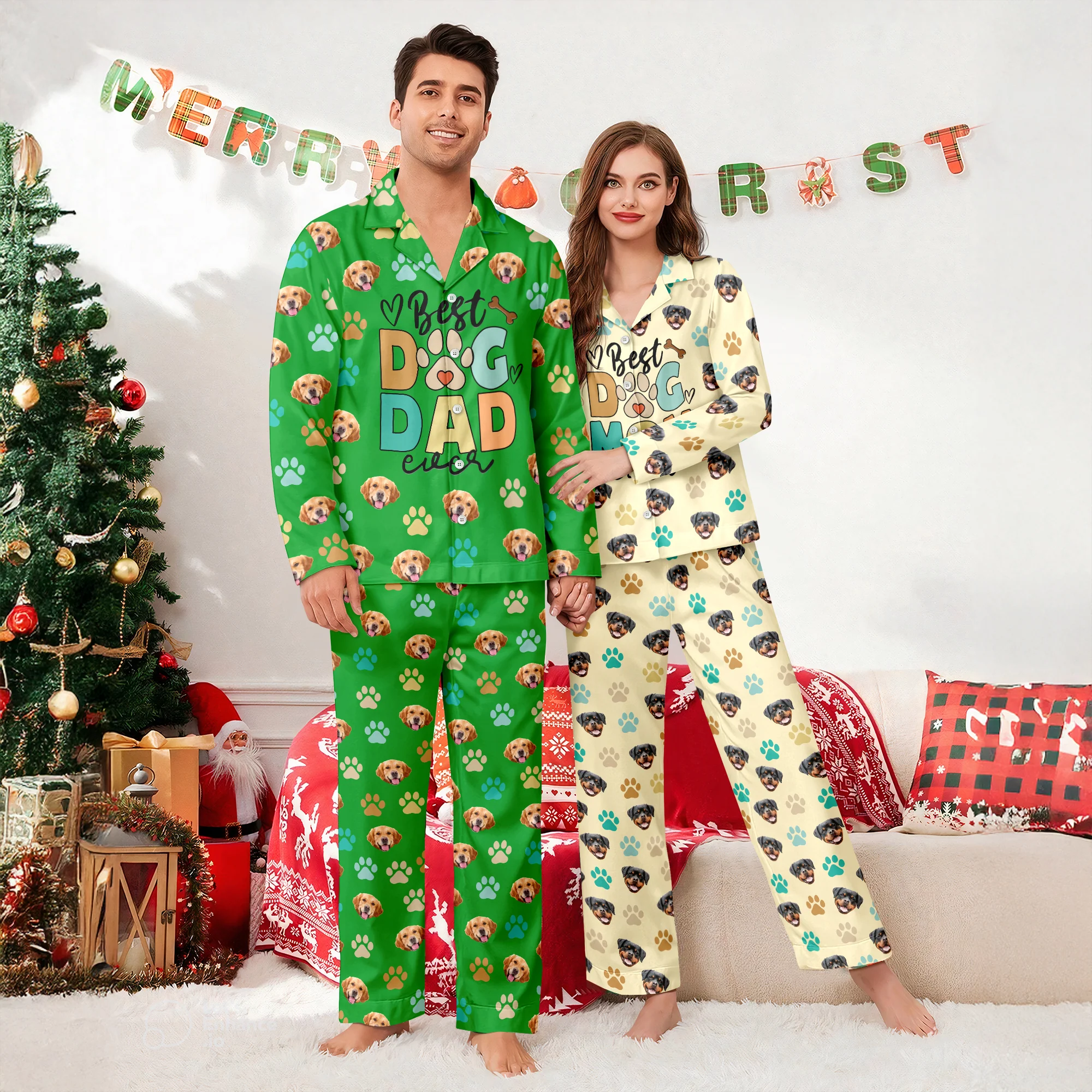 Custom Photo Best Dog Mom Ever - Personalized Pajamas Gift For Dog Lovers CH07 899048 - Image 5