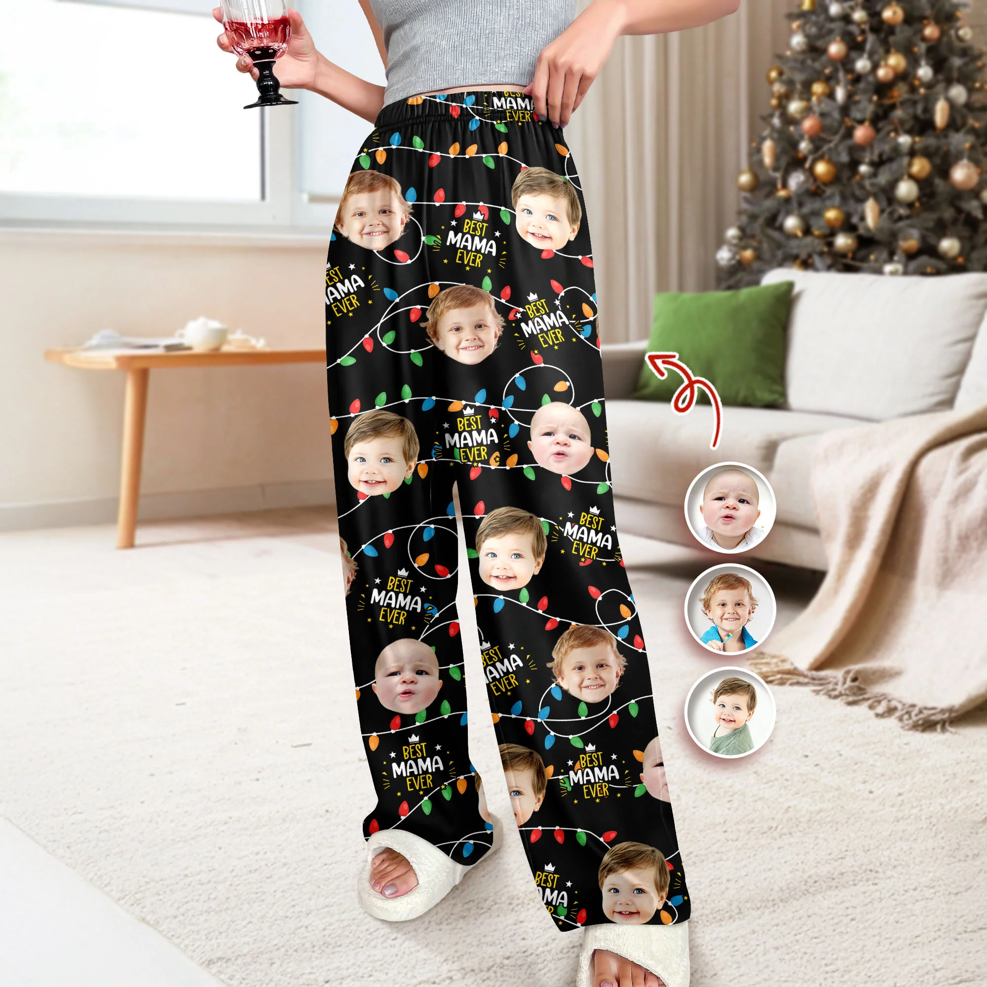 Custom Photo Best Mommy Daddy Ever Sweatpants Christmas Gift CH07 896364 - Image 5