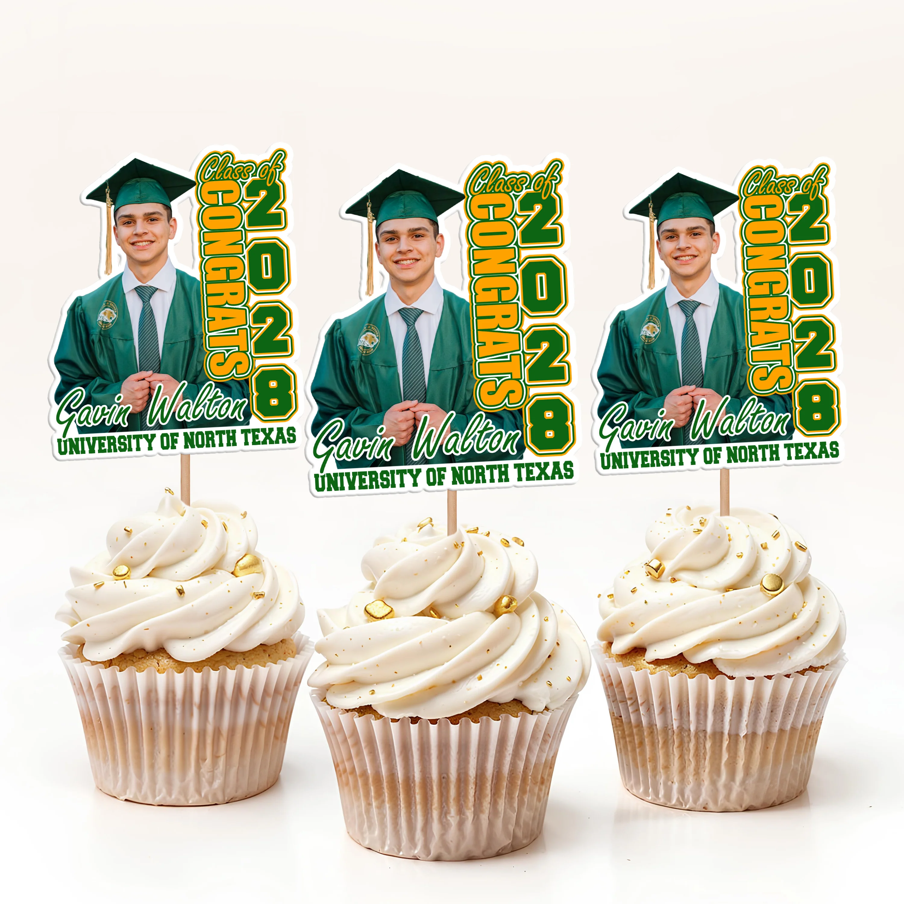 Custom Photo Class of 2026 Graduation Decoration Cupcake Toppers CH07 895292 - Image 5