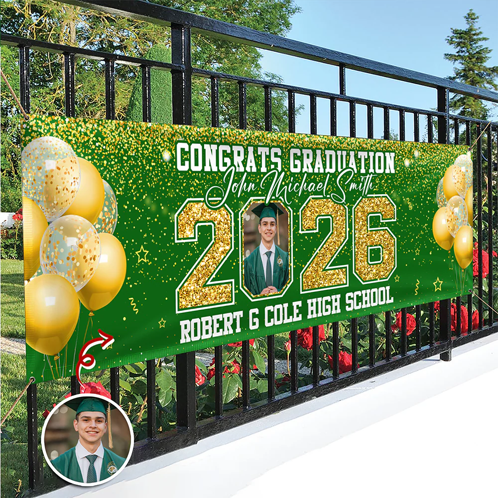 Custom Photo Class of 2026 Banner Personalized Congrats Graduation Banner Party Decor CH07 910264 - Image 2