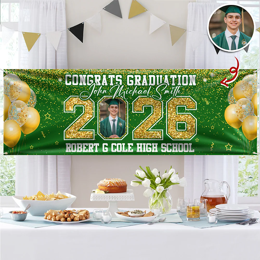 Custom Photo Class of 2026 Banner Personalized Congrats Graduation Banner Party Decor CH07 910264 - Image 7