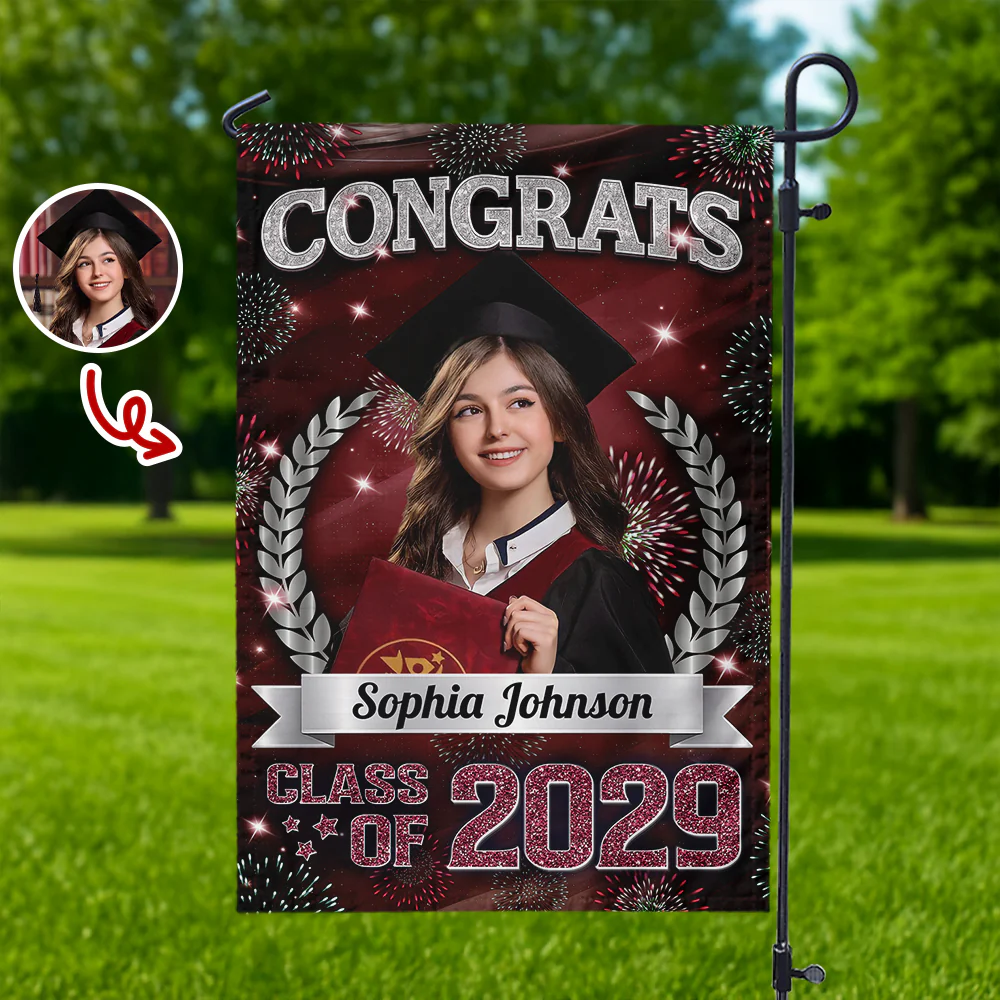 Custom Photo Congrats Graduation Class of 2026 Garden Flag Decor For Graduation Party CH07 910842 - Image 2