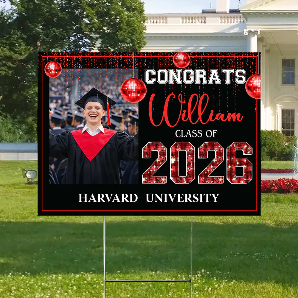 Custom Photo Congrats Graduation Class of 2026 Yard Sign Decor CH07 910354 - Image 5