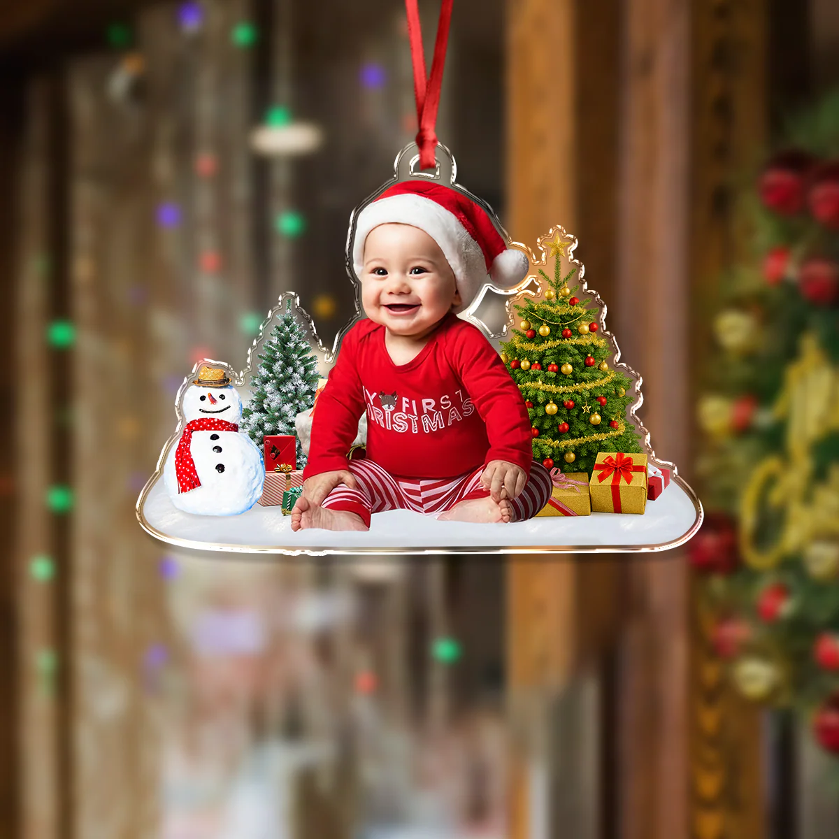 Custom Photo Cute Baby Christmas Acrylic Ornament CH07 899398 - Image 2