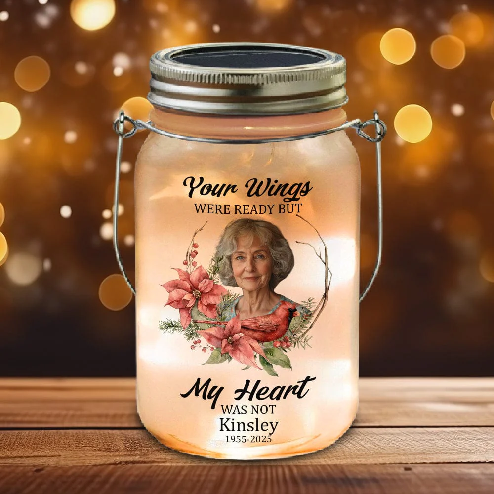 Custom Photo Dad Mom In Heaven Mason Jar Light Personalized Memorial Gift CH07 895236 - Image 3