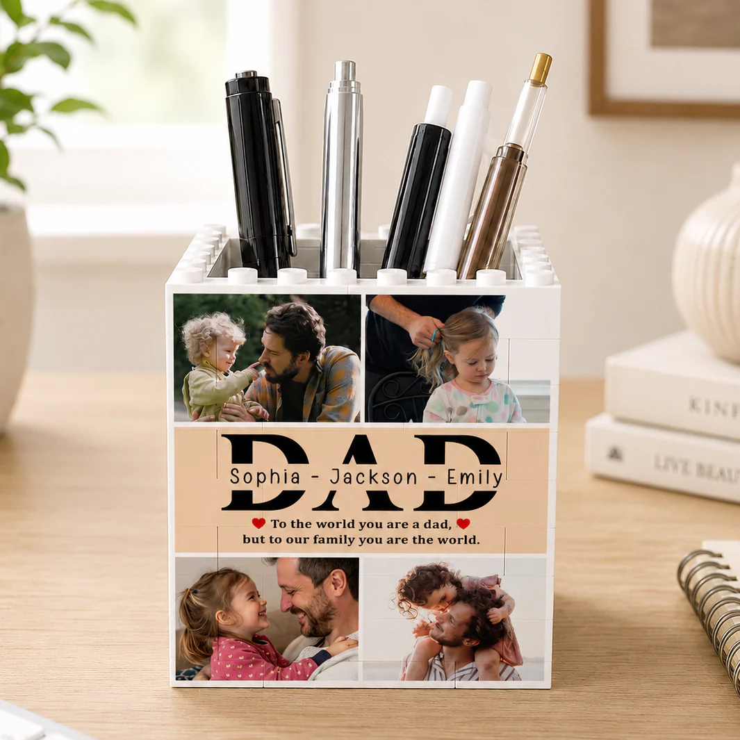 Custom Photo Dad To Me You Are The World Building Block Fathers Day Gifts CH07 911608
