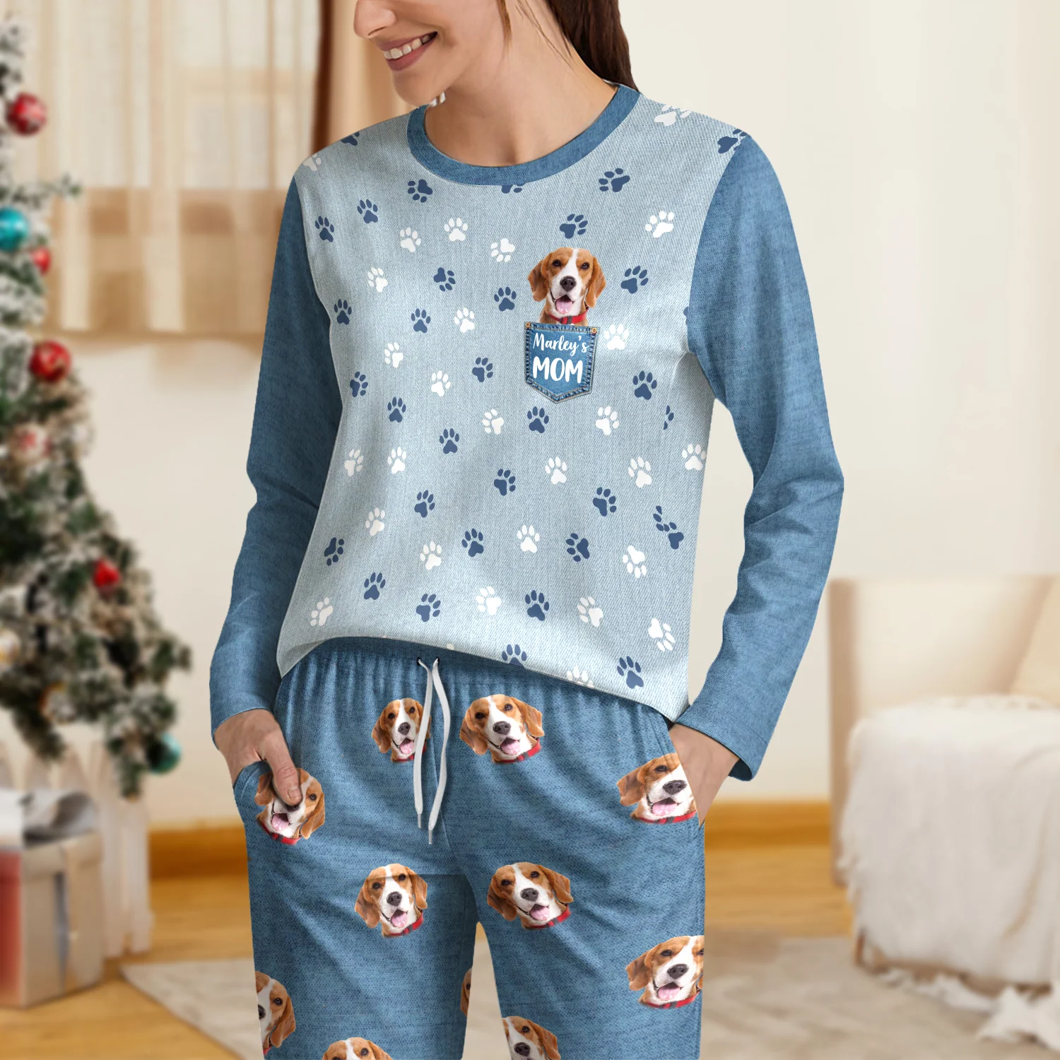 Custom Photo Dog Mom Pocket Pattern - Personalized Sleepwear CH07 899288 - Image 3