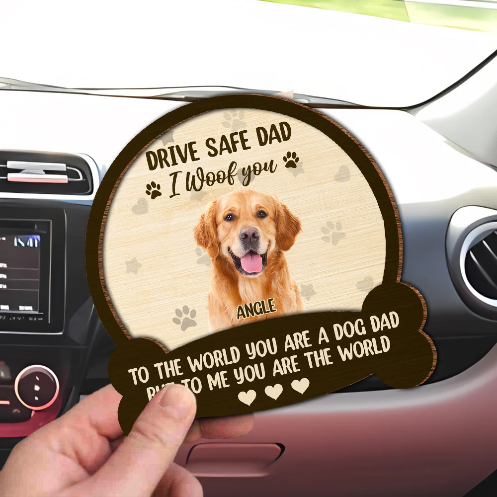 Custom Photo Drive Safe Mom Dad, You Are The World 2 Layered Car Visor Clip CH07 895926 - Image 2
