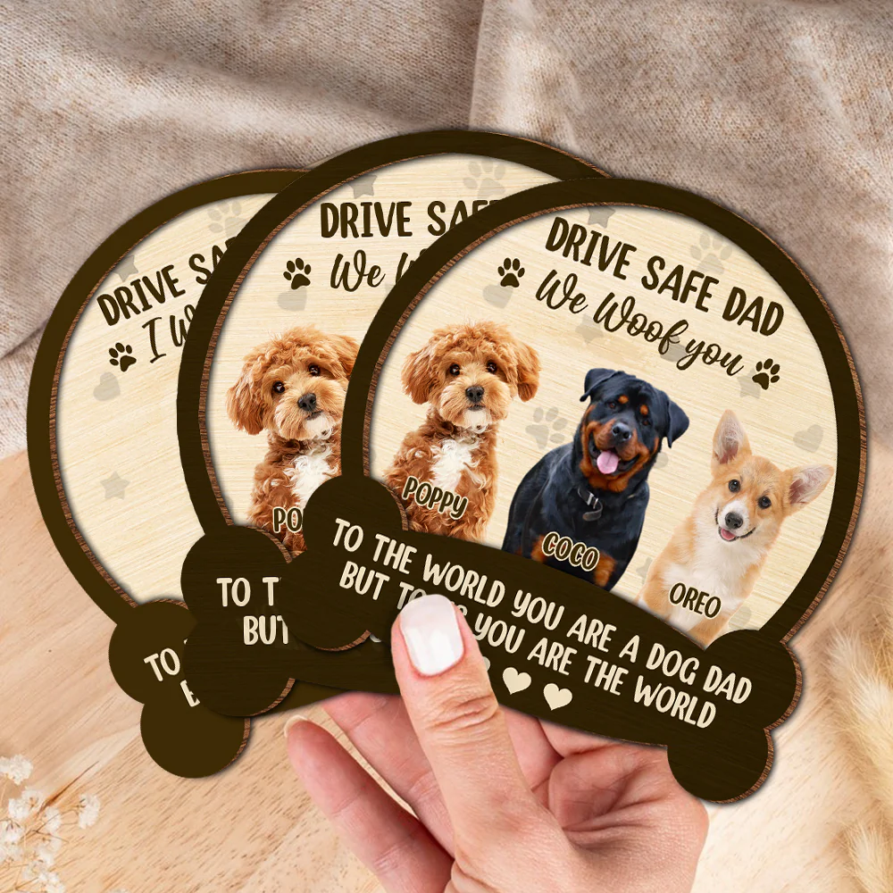 Custom Photo Drive Safe Mom Dad, You Are The World 2 Layered Car Visor Clip CH07 895926 - Image 5