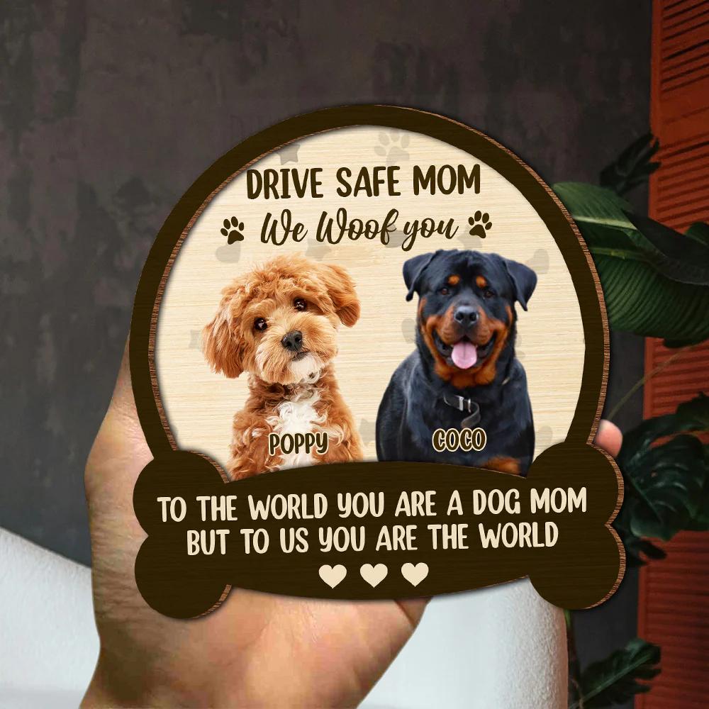 Custom Photo Drive Safe Mom Dad, You Are The World 2 Layered Car Visor Clip CH07 895926 - Image 7