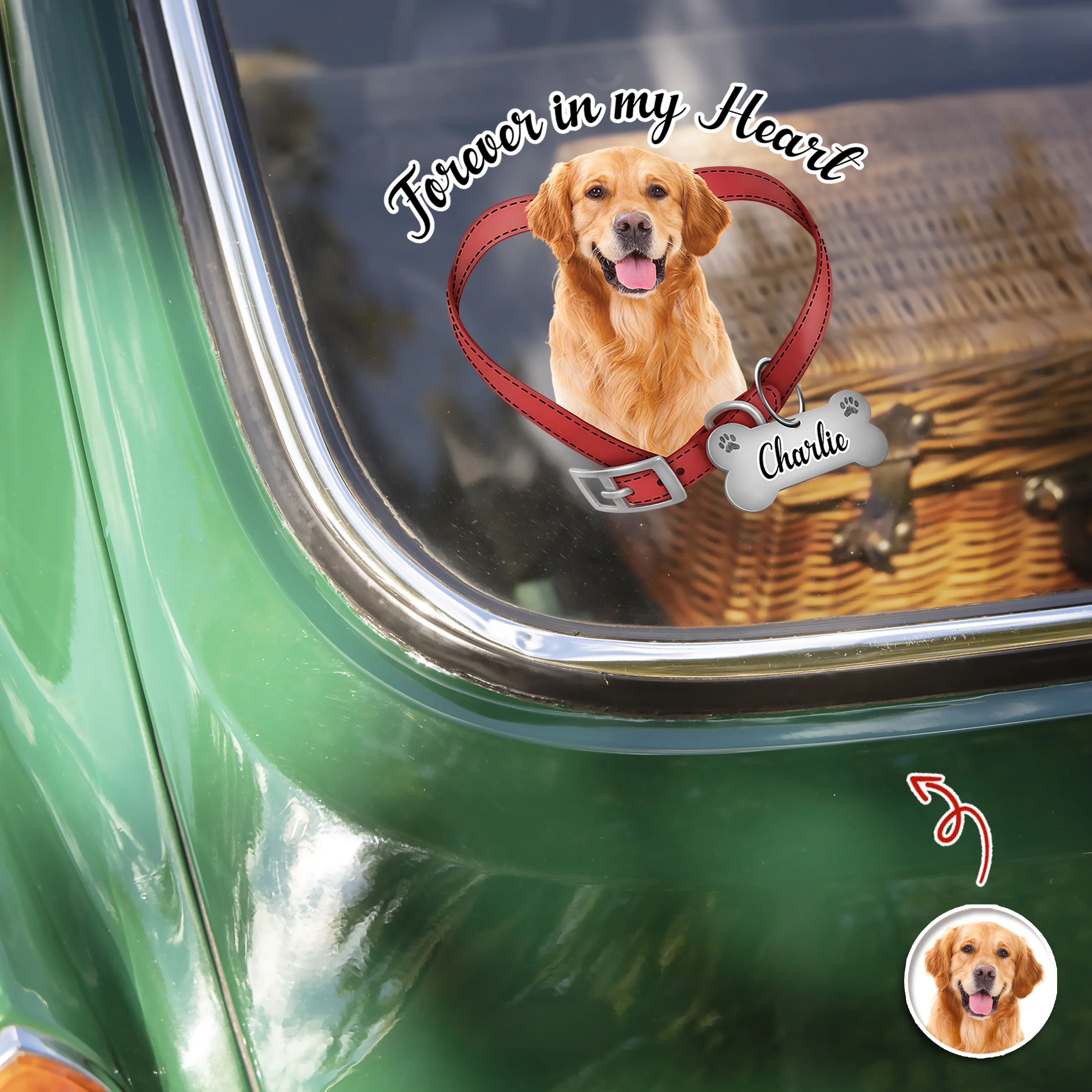 Custom Photo Forever In My Heart Memorial Car Window Decal Sticker CH07 899600 - Image 4
