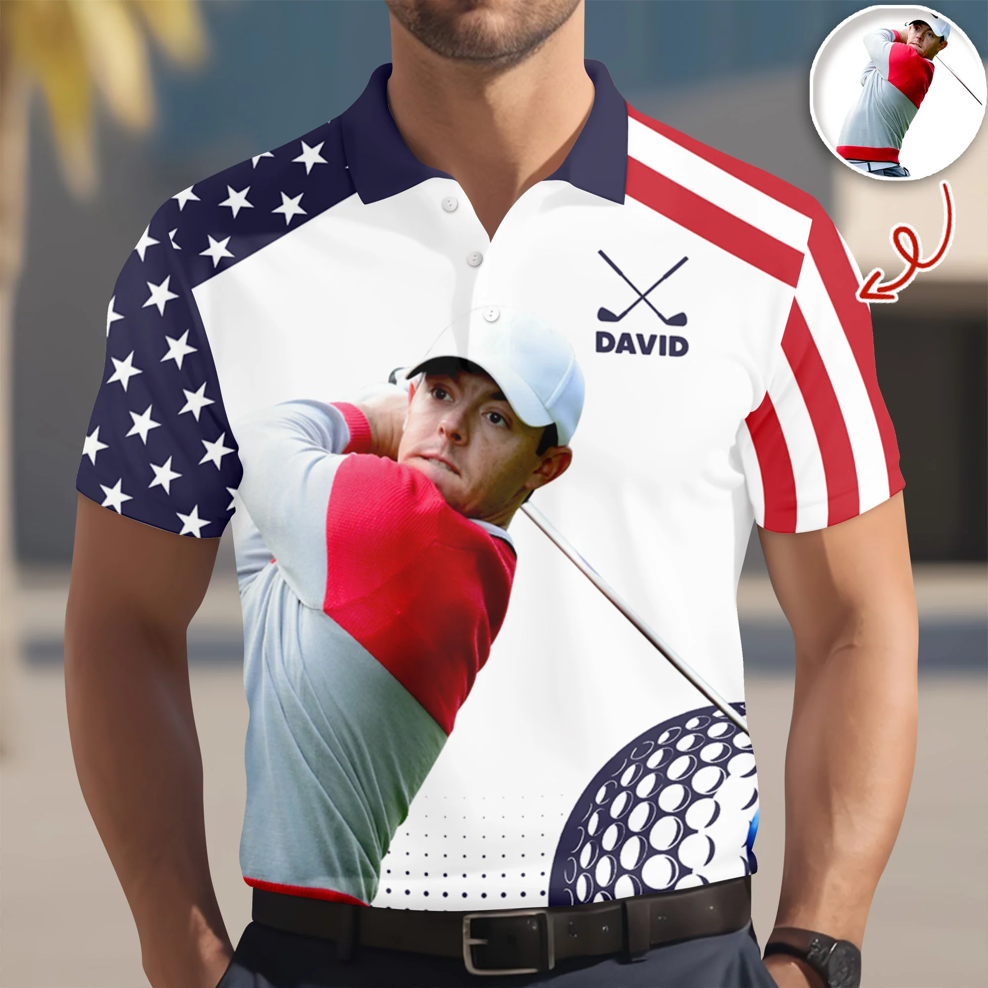 Custom Photo Golf Player Polo Shirt Golf Lovers Gift For Him CH07 896584 - Image 3