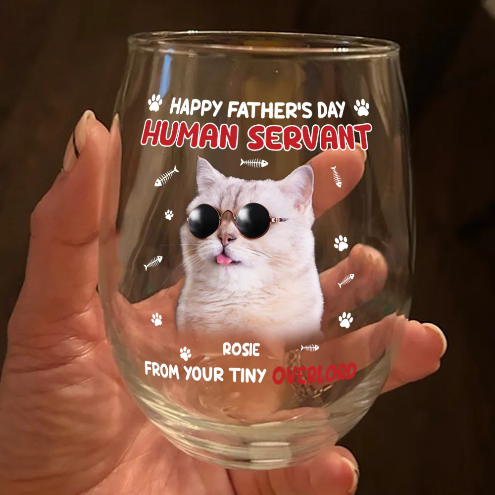 Custom Photo Happy Human Servant Personalized Wine Glass CH07 895444 - Image 2