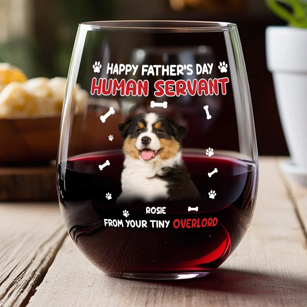 Custom Photo Happy Human Servant Personalized Wine Glass CH07 895444 - Image 3