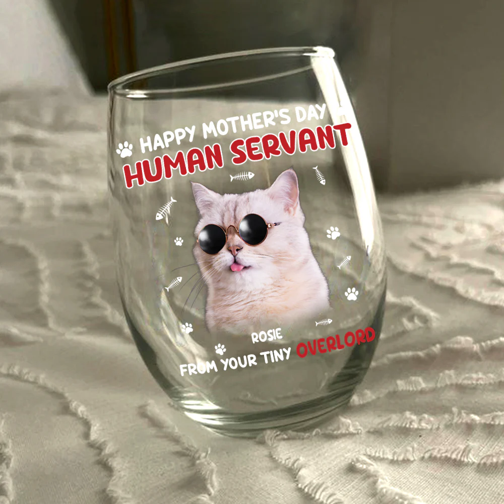 Custom Photo Happy Human Servant Personalized Wine Glass CH07 895444 - Image 5