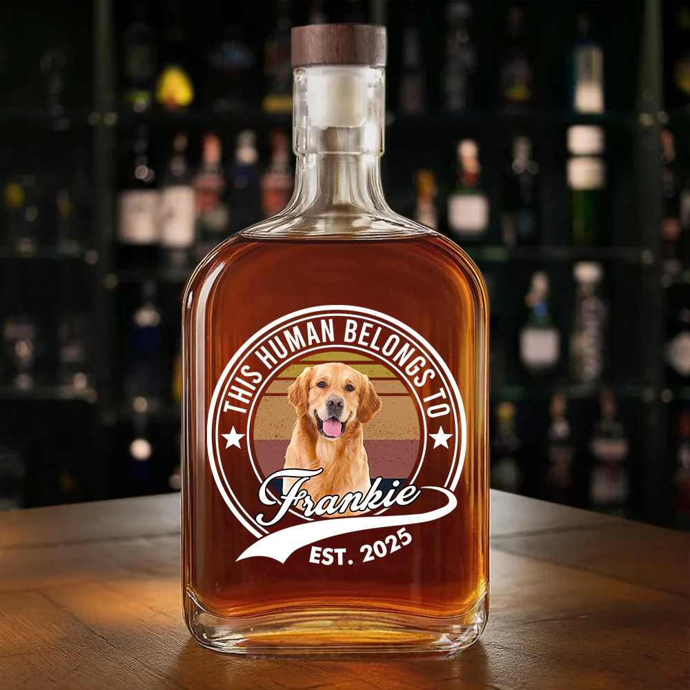 Custom Photo Human Belongs To Dog Cat Whiskey Bottle CH07 895962 - Image 6