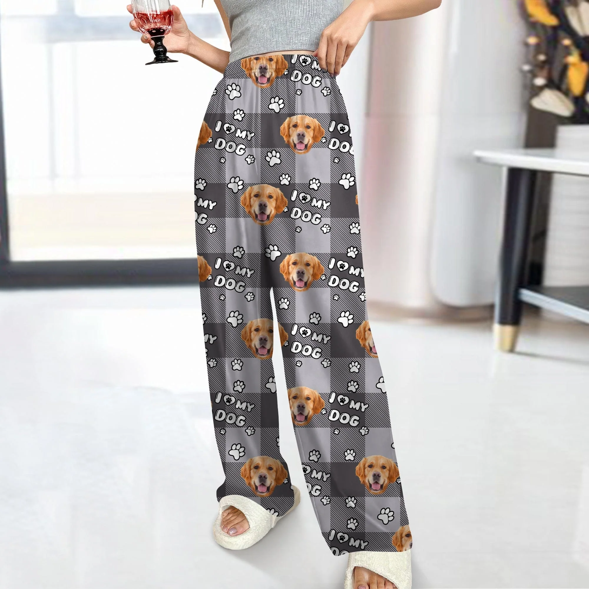 Custom Photo I Love My Dog, I Love My  Cat Sweatpants HA75 895090 - Image 5