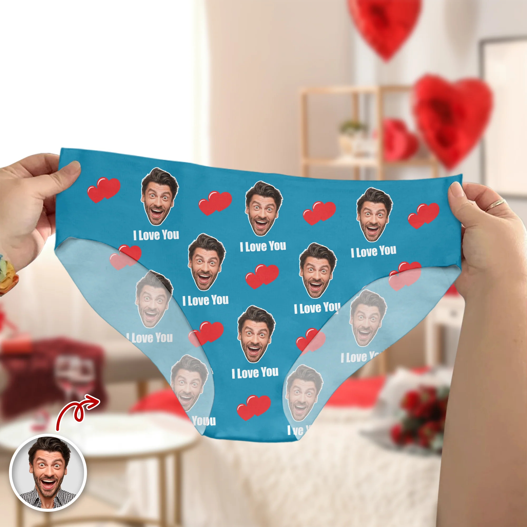 Custom Photo I Love You Underwear For Women Funny Valentine Gift CH07 910098 - Image 3