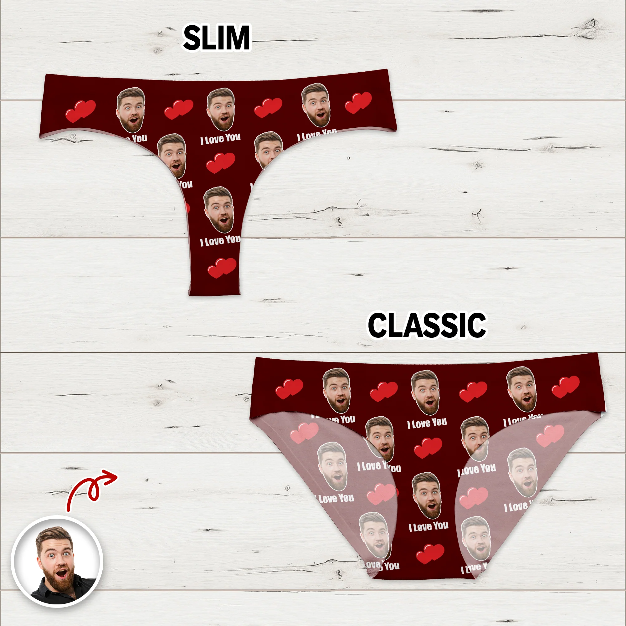 Custom Photo I Love You Underwear For Women Funny Valentine Gift CH07 910098 - Image 5
