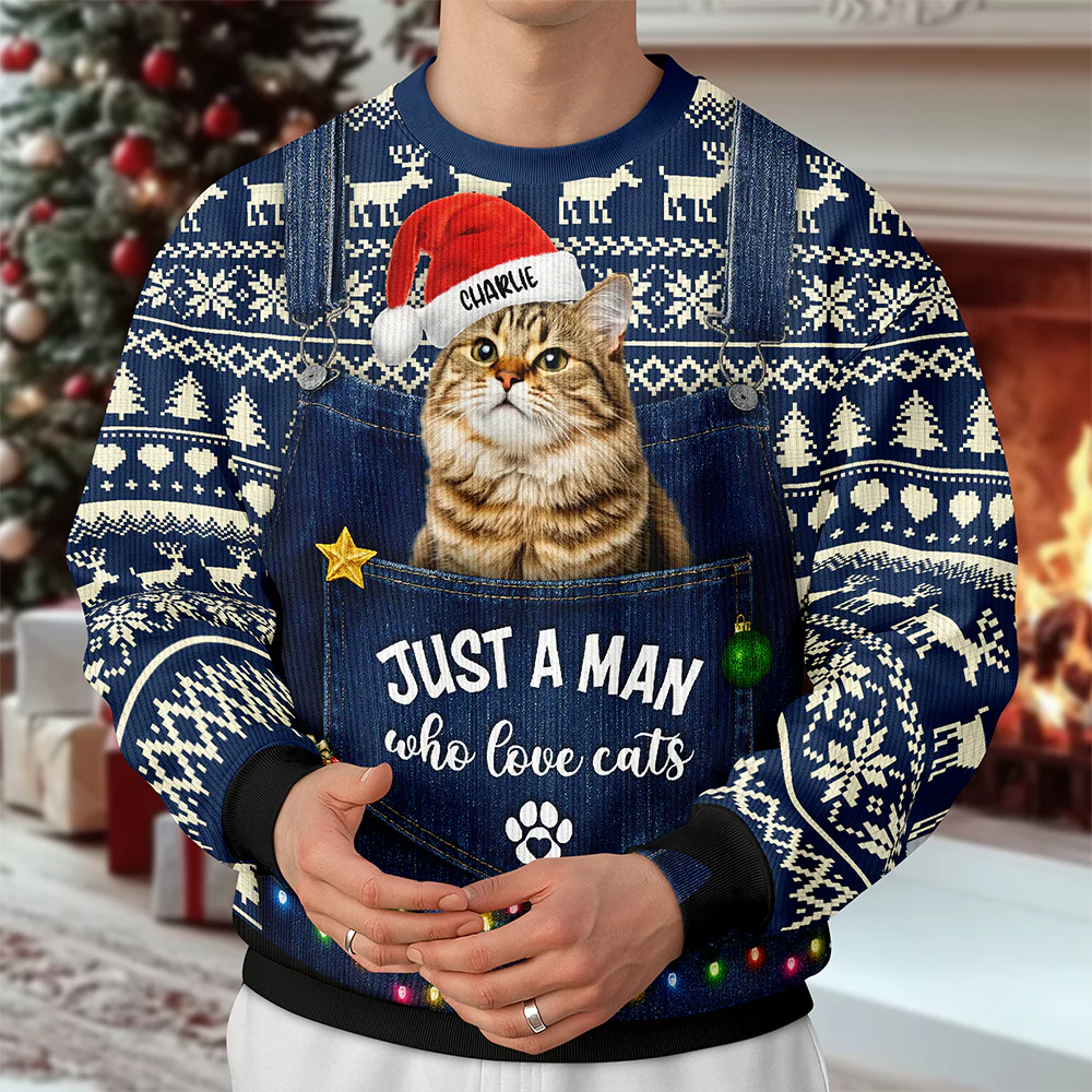Custom Photo Just A Girl Who Love Dogs Cats Ugly Sweater CH07 899358 - Image 4