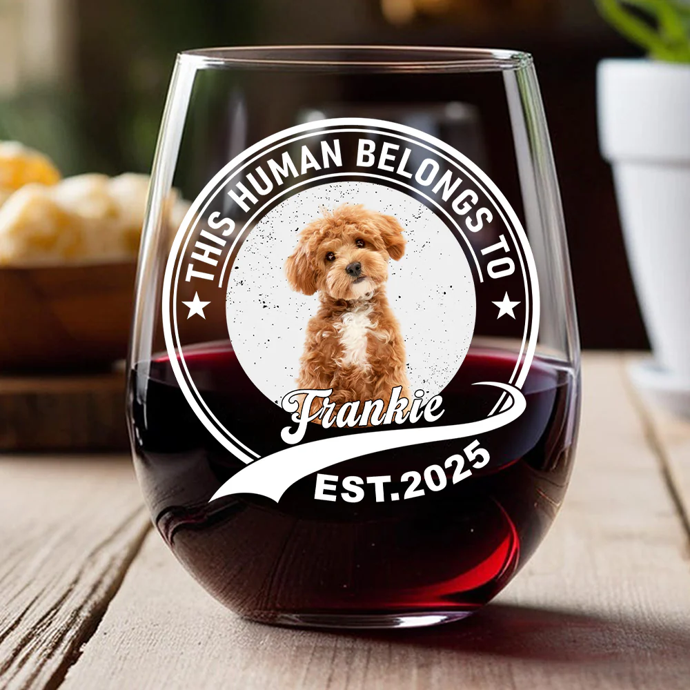 Custom Photo Mom of a Spoiled Rotten Dog - Personalized Wine Glass CH07 895494 - Image 3