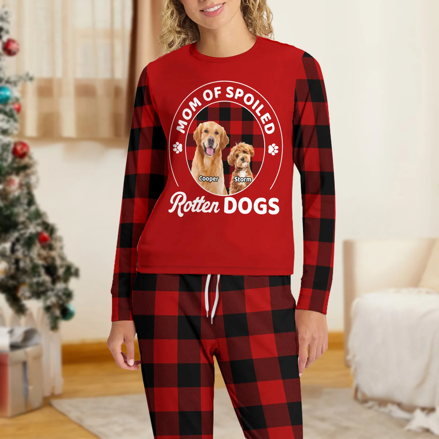 Custom Photo Mom of a Spoiled Dog - Personalized Sleepwear CH07 899290 - Image 4