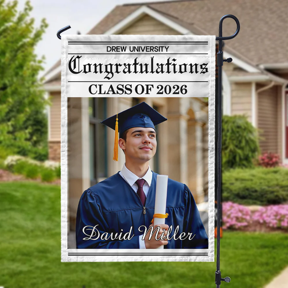 Custom Photo Newspaper Styles Class Of 2026 Garden Flag Graduation Party Decor CH07 910716 - Image 2
