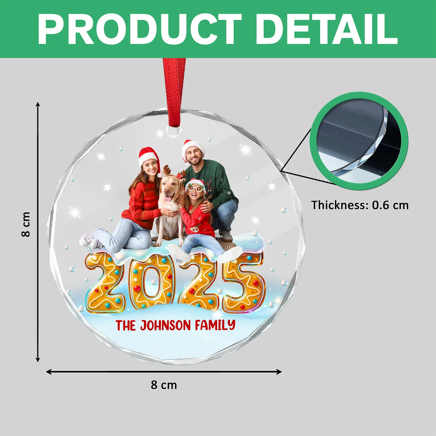 Custom Photo Our Kind Of Merry Family Glass Ornament Gift For Christmas CH07 899986 - Image 7