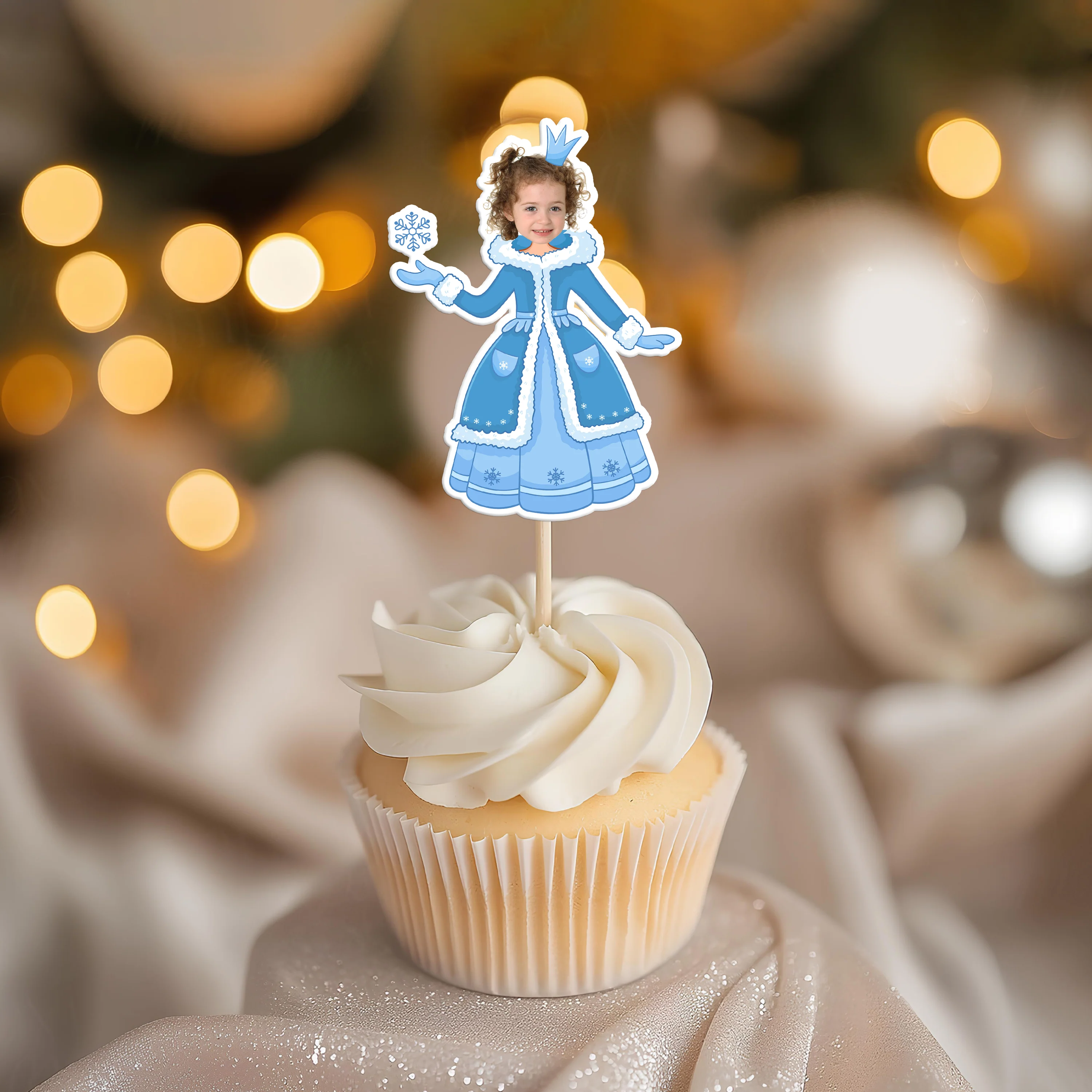 Custom Photo Princess Cupcake Toppers Personalized Birthday Gift Princess Party Decor CH07 895436 - Image 3