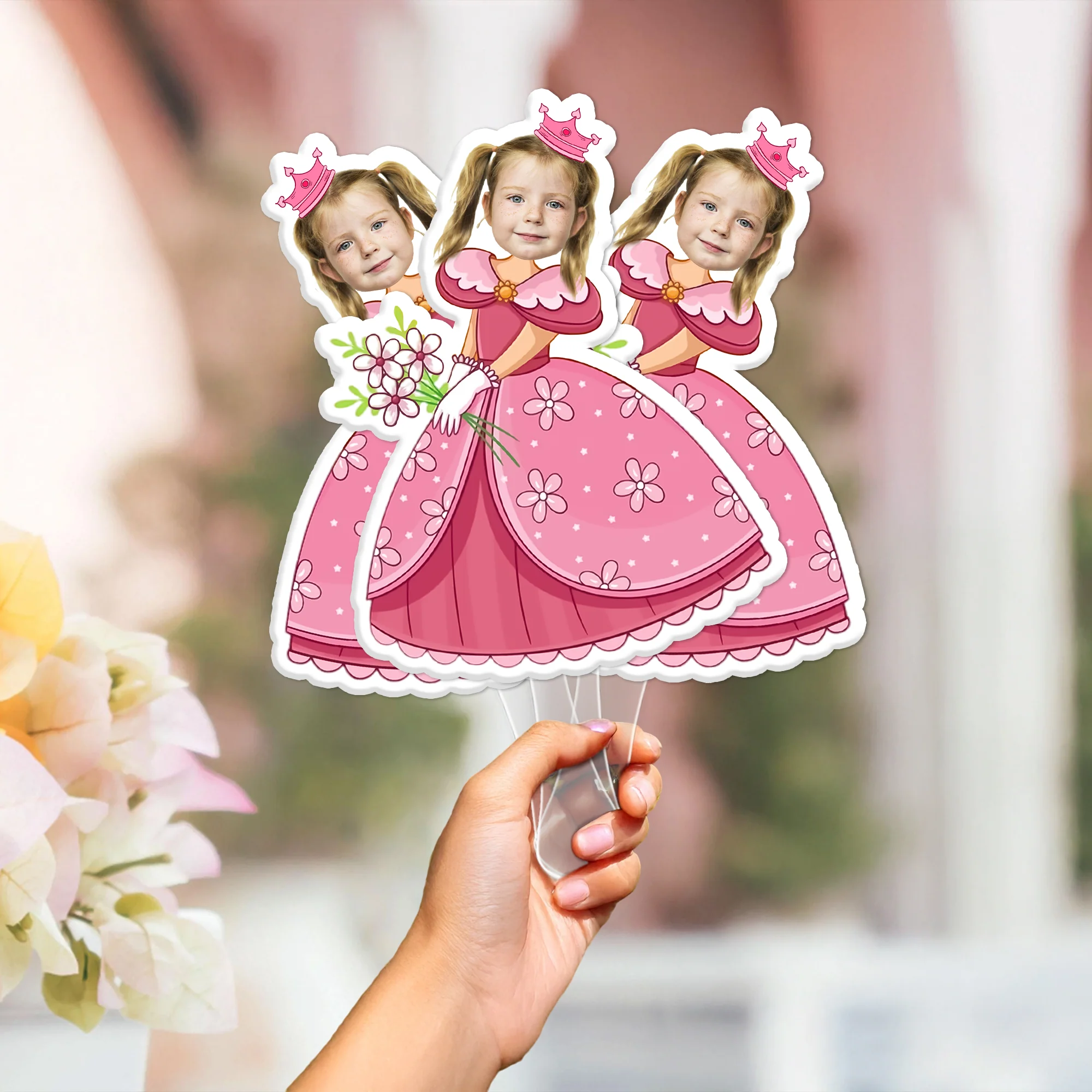 Custom Photo Princess Face Fans Personalised Birthday Gift Party Decor CH07 895438 - Image 2