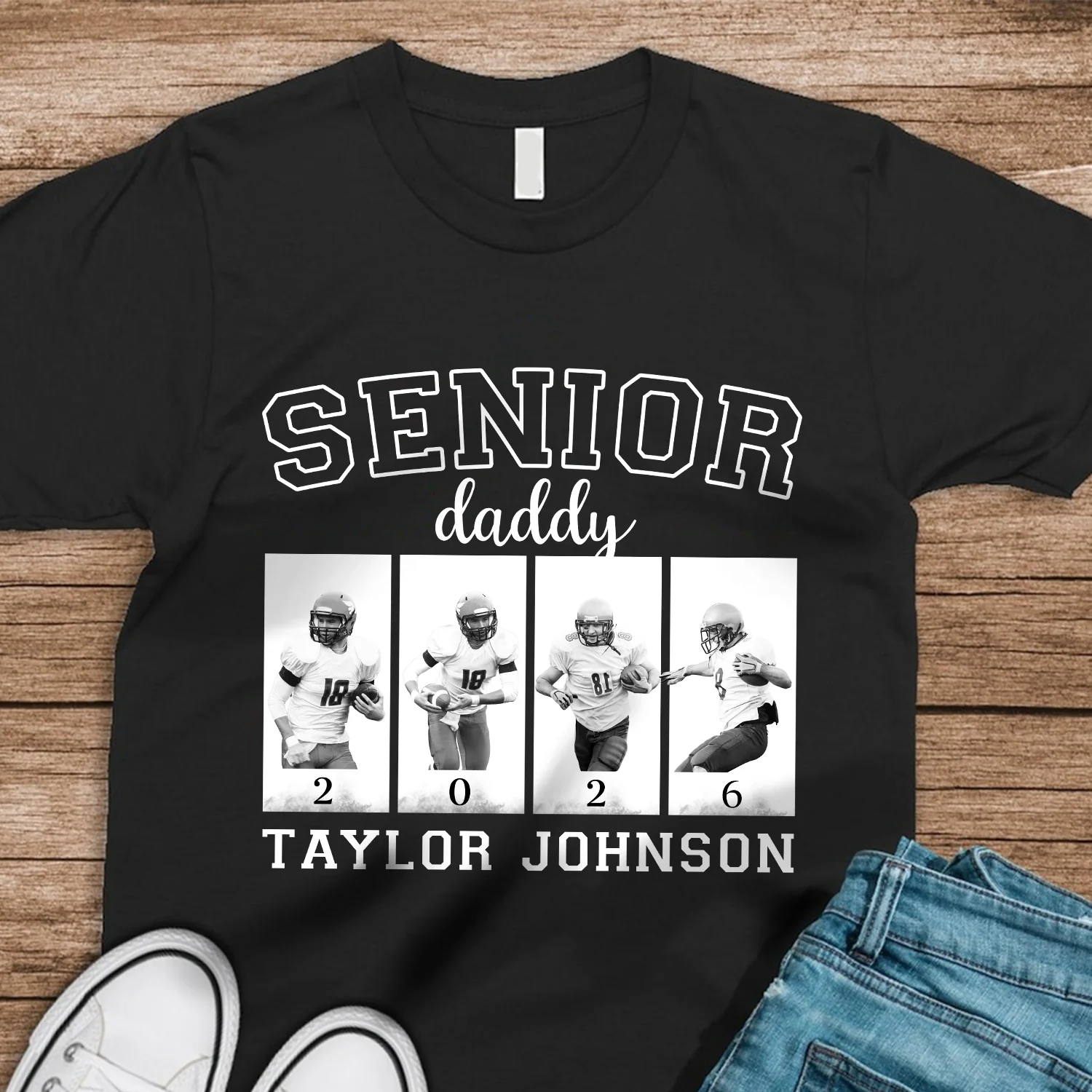 Custom Photo Senior Football Mama Dark Shirt Gifts For Football Mom, Football Lover CH07 899446 - Image 4