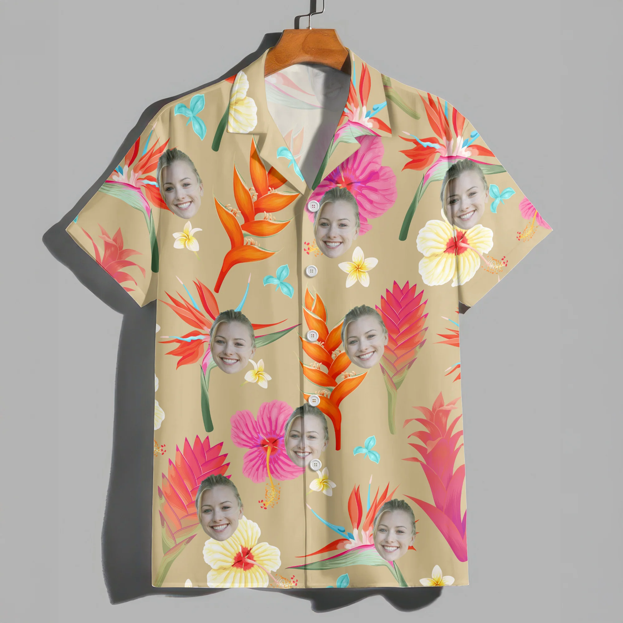 Custom Photo Tropical Flower Hawaiian Shirt For Summer Holiday Ch07 895586 - Image 9