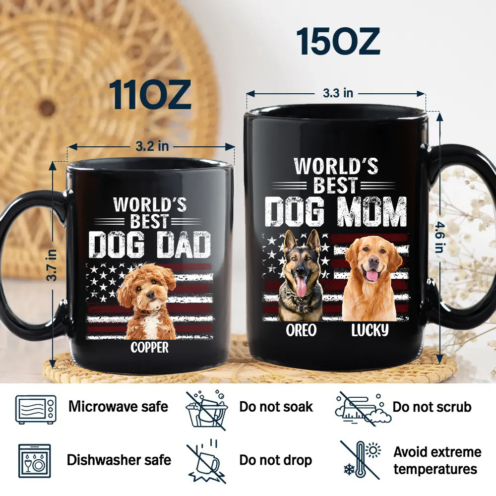 Custom Photo World's Best Dog Dad - Personalized Black Mug Gift For Dog Lovers CH07 895938 - Image 7