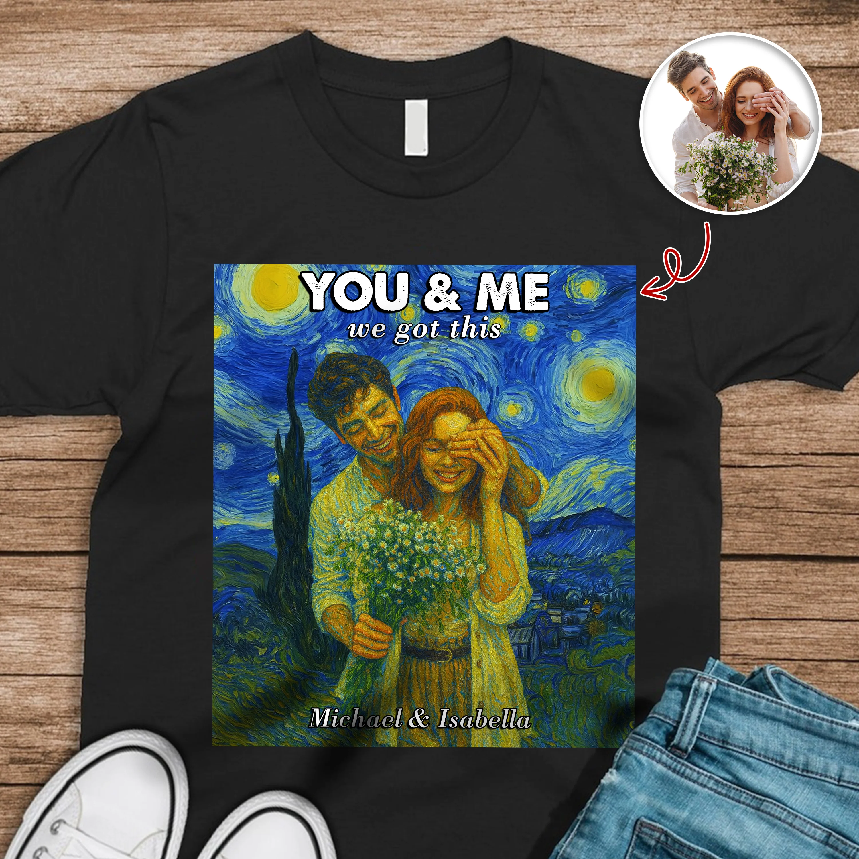 Custom Photo You And Me We Got This Under Starry Night - Personalized Dark Shirt CH07 896462 - Image 5
