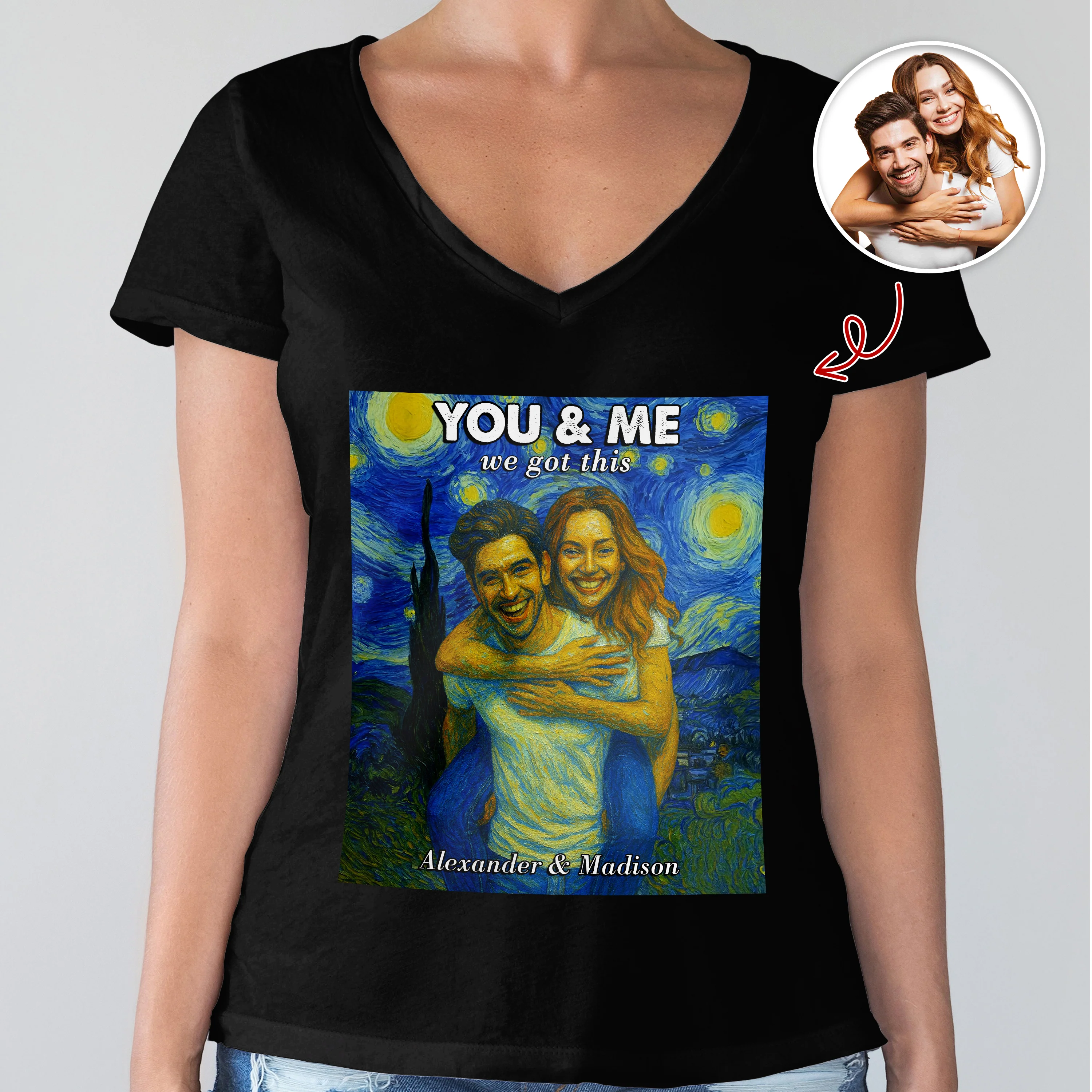 Custom Photo You And Me We Got This Under Starry Night - Personalized Dark Shirt CH07 896462 - Image 7