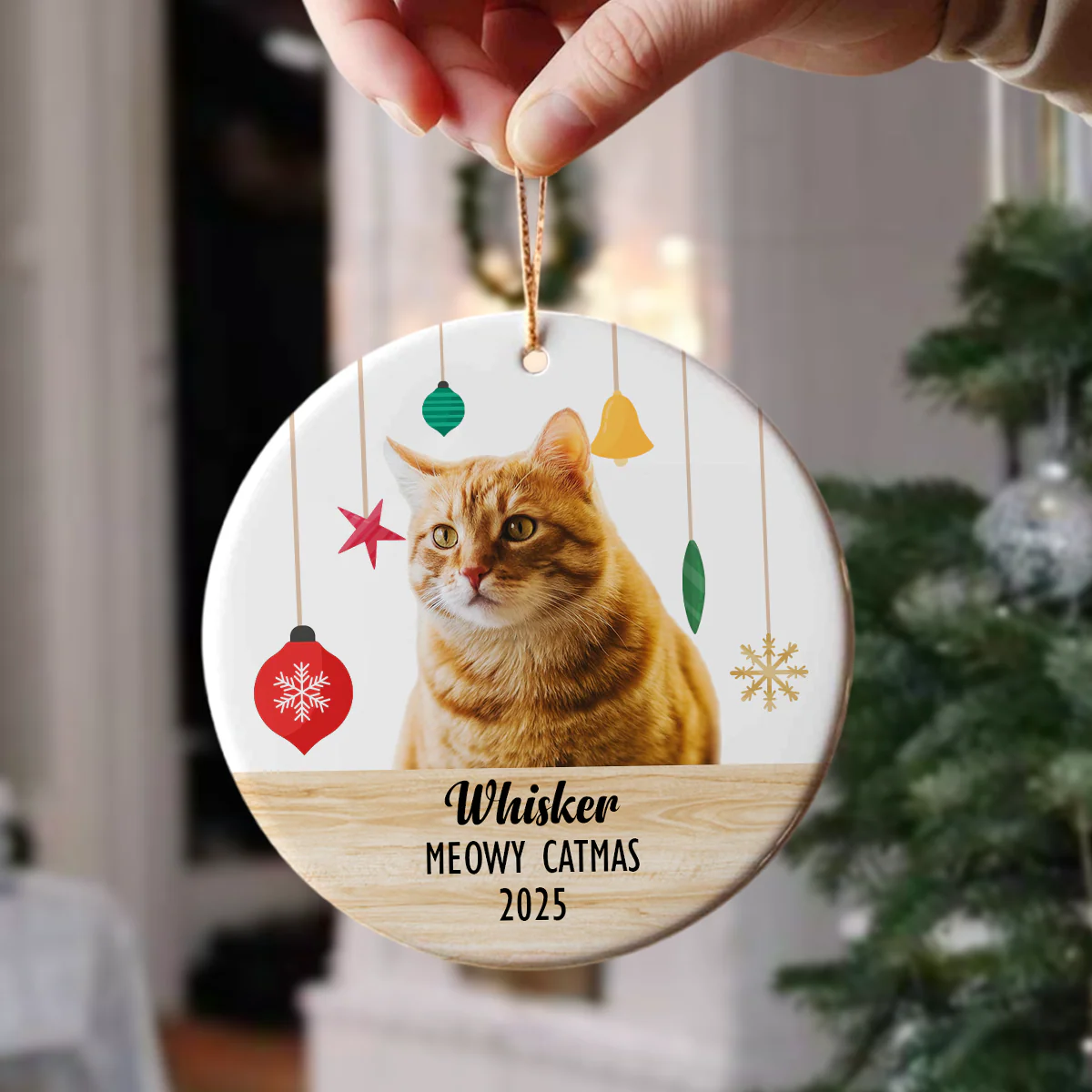 Custom Puppies Photo First Christmas Ceramic Ornament CH07 896812 - Image 4